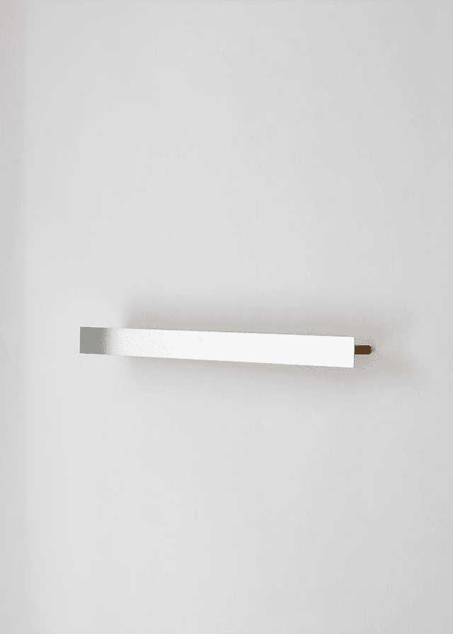 Paper Collective Floating Gallery Shelf - Brushed Steel / Oak