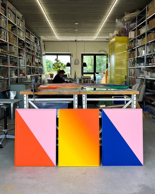 paper collective Frame - Pink/Blue timber