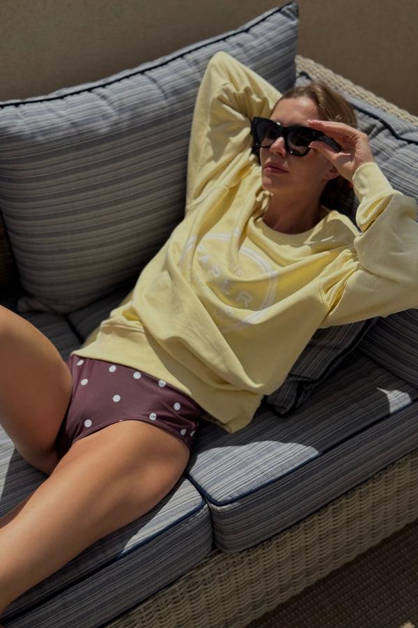 Paper London Beach Club Sweatshirt In Butter Yellow