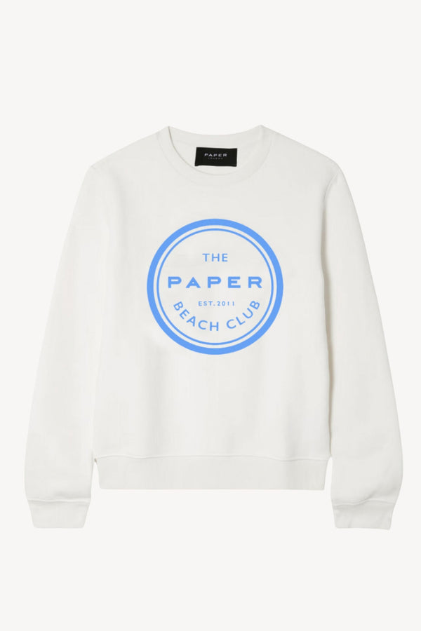 paper london Beach Club Sweatshirt in Ivory