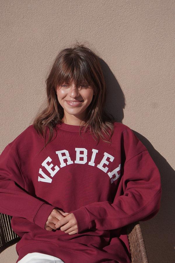 paper london Burgundy Verbier Ski Club Sweatshirt