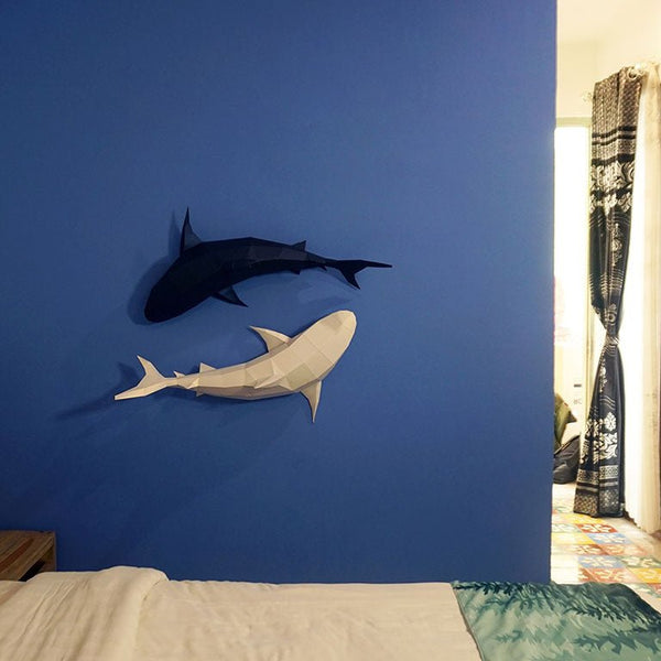 papercraft world 3D Shark Wall Art and Decor (DIY Papercraft)