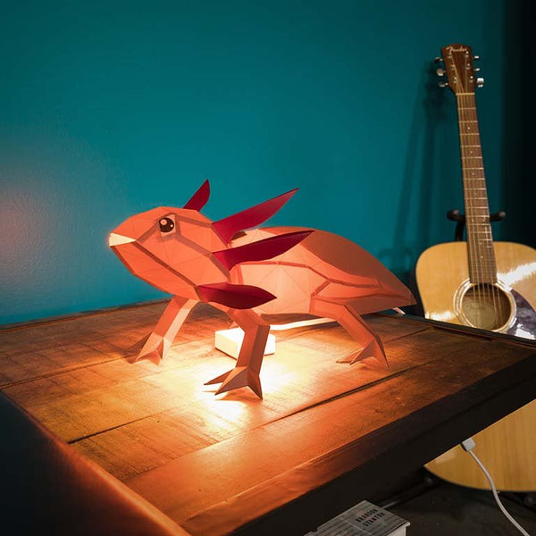 Papercraft World Axolotl Papercraft 3D Model (Can Be Converted To A Lamp)
