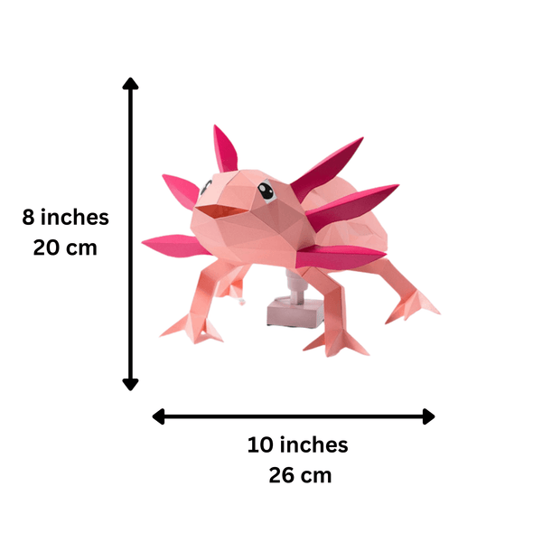 Papercraft World Axolotl Papercraft 3D Model (Can Be Converted To A Lamp)