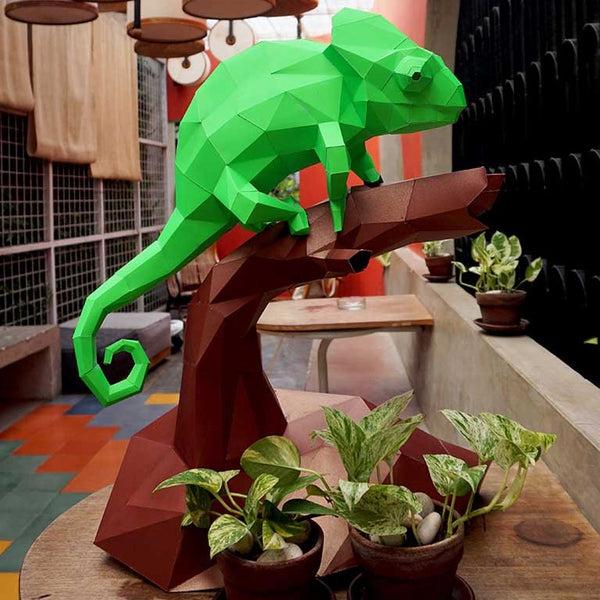 papercraft world Chameleon 3D Model for Home Decor (DIY Papercraft)