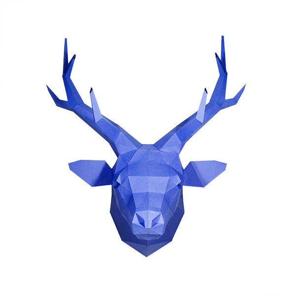 papercraft World Deer Head Wall Art - Blue Limited Edition