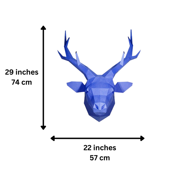 papercraft World Deer Head Wall Art - Blue Limited Edition
