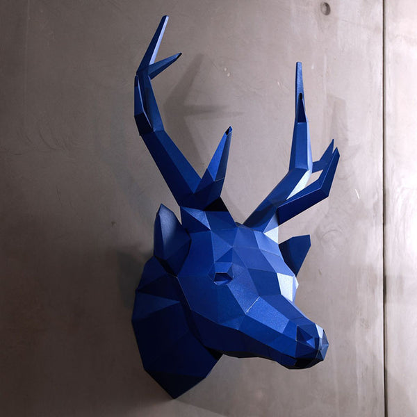 papercraft world Deer Head Wall Art - Blue Limited Edition