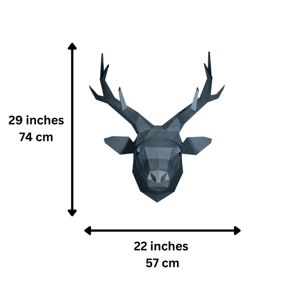 Papercraft World Deer Head Wall Art - Grey Sapphire Limited Edition