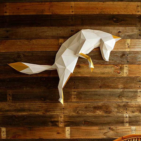 Papercraft World Fox Wall Art For Home Decor (DIY Papercraft)
