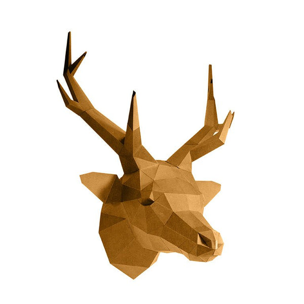 Papercraft World Golden Deer Head Wall Decor (DIY Papercraft)