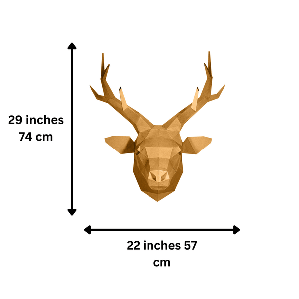 Papercraft World Golden Deer Head Wall Decor (DIY Papercraft)