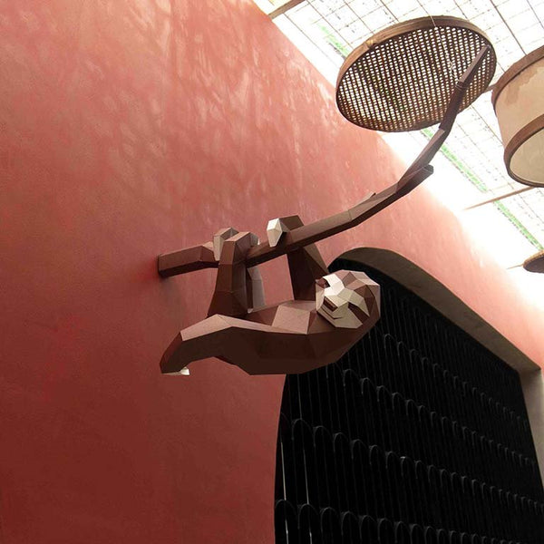 papercraft world Hanging Sloth Model for Home Decor (DIY Papercraft)