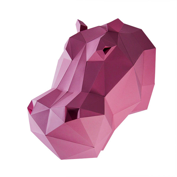 Papercraft World Hippo Head Wall Art - Digital PDF Template