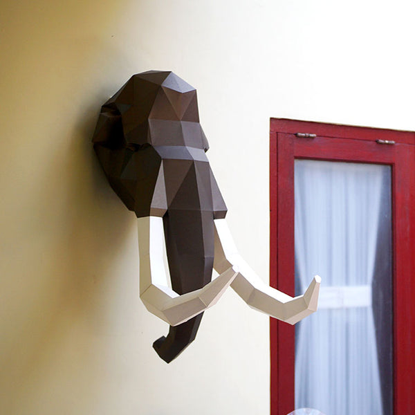 papercraft world Mammoth Head Wall Art - Digital PDF Template
