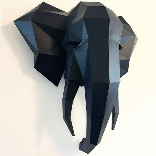 papercraft world 3D Elephant Head Wall Art