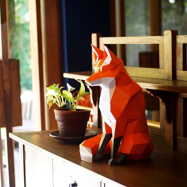 Papercraft World 3D Fox Papercraft For Home Decor