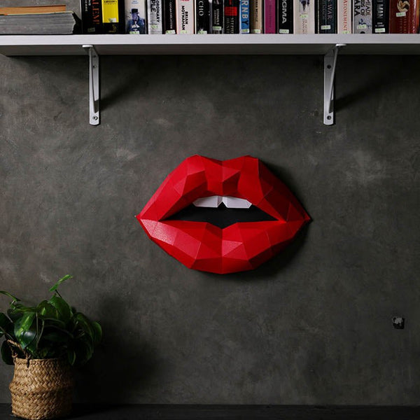 Papercraft World 3D Red Lips Wall Art