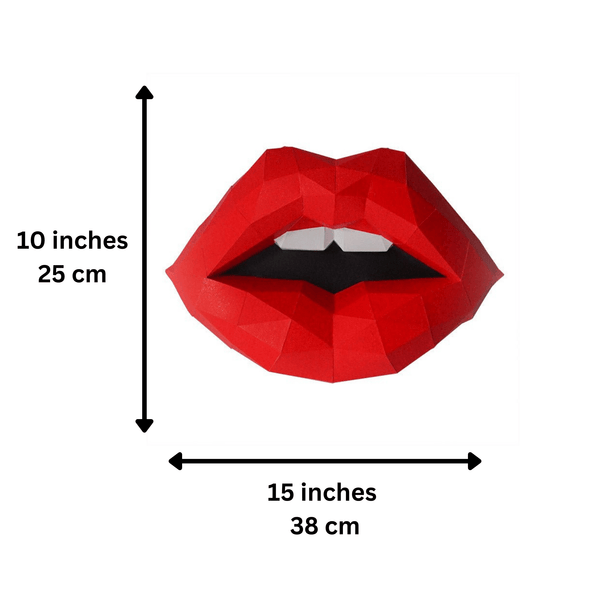 Papercraft World 3D Red Lips Wall Art