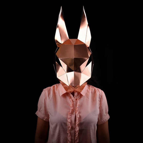 Papercraft World Bunny Rabbit Mask - Rose Gold