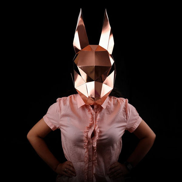 Papercraft World Bunny Rabbit Mask - Rose Gold