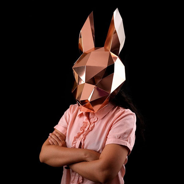 papercraft world Bunny Rabbit Mask - Rose Gold