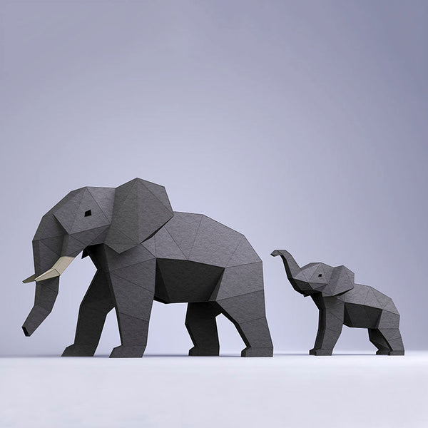 papercraft world Elephants Model