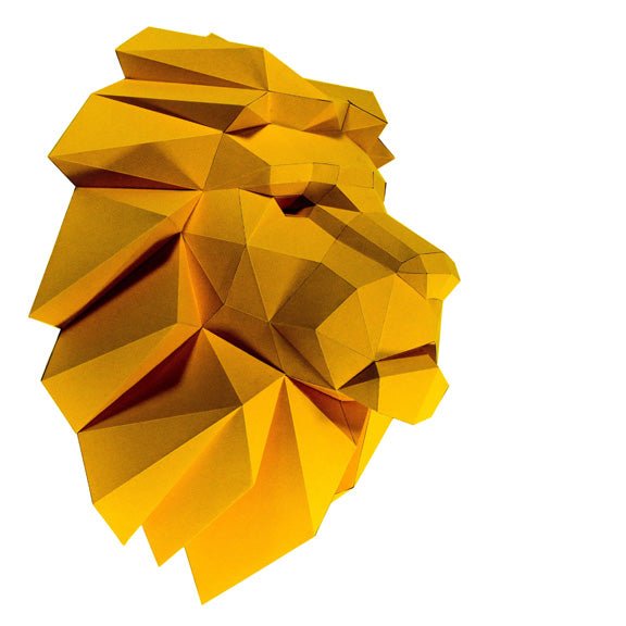 Papercraft World Lion Head Wall Art Decor