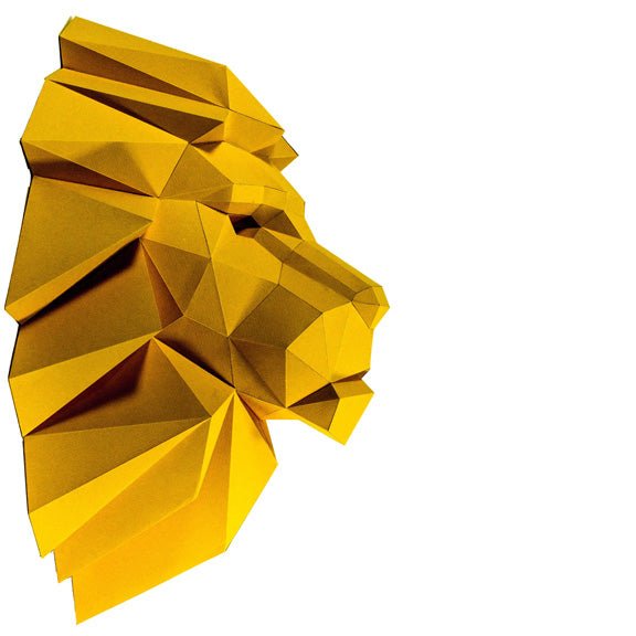 Papercraft World Lion Head Wall Art Decor