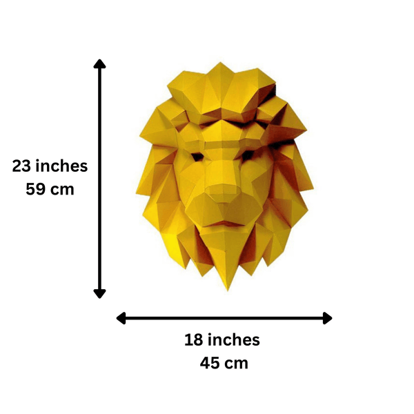 Papercraft World Lion Head Wall Art Decor