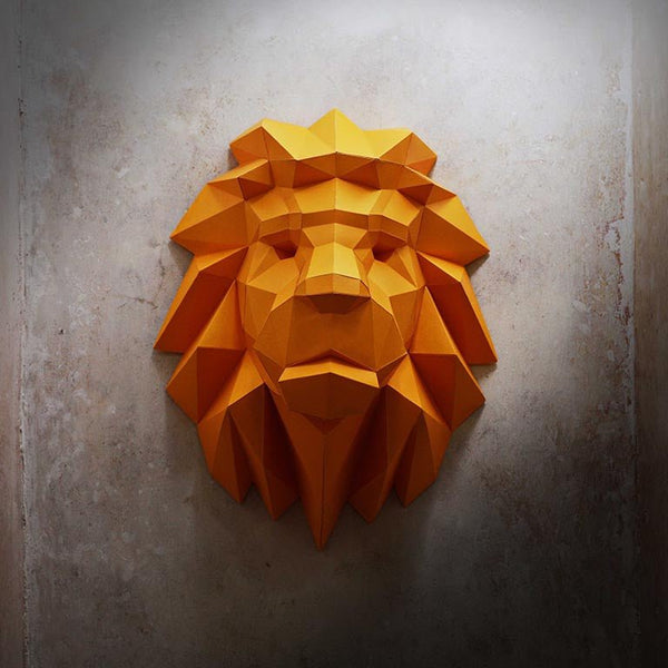 papercraft world Lion Head Wall Art Decor