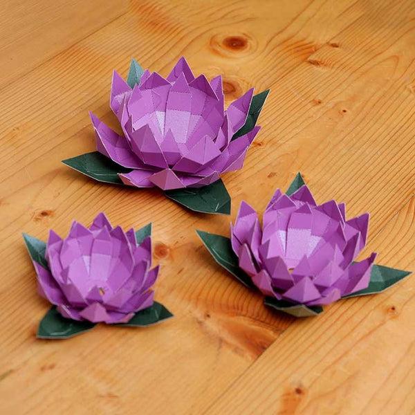papercraft world Lotus Paper Craft Flower - Low Poly
