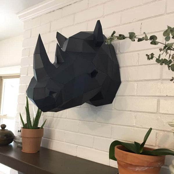 papercraft world Rhino Head Wall Art - Paper Model