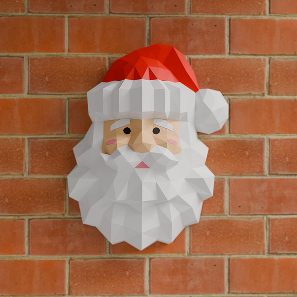 papercraft world Santa Wall Art