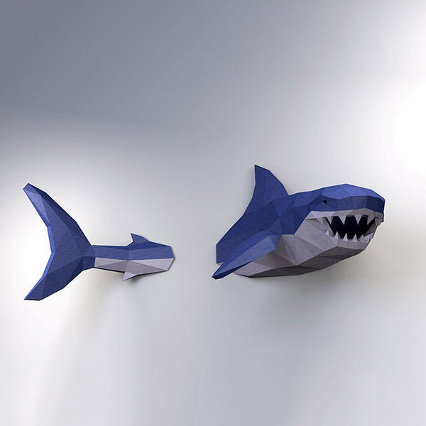 papercraft world Shark Wall Art