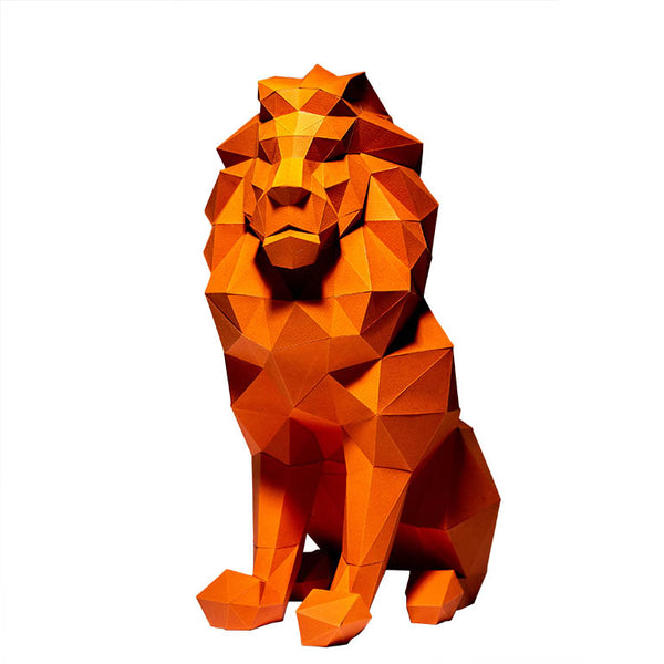 Papercraft World Sitting Lion 3D Model