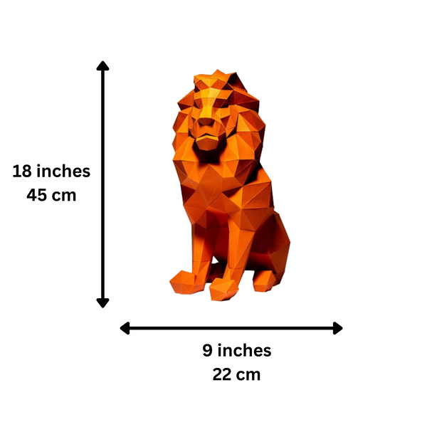 Papercraft World Sitting Lion 3D Model