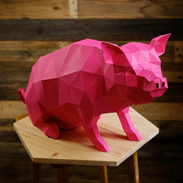 Papercraft World Sitting Pig - Digital PDF Template