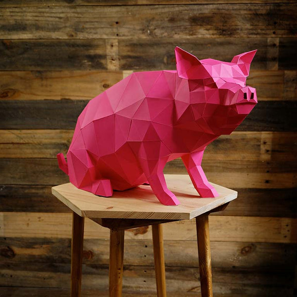 papercraft world Sitting Pig - Digital PDF Template
