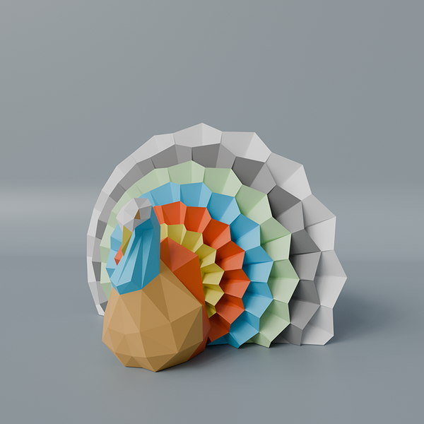 Papercraft World Sitting Turkey 3D Model