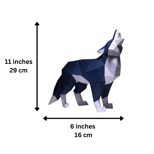 Papercraft World Standing Wolf 3D Model