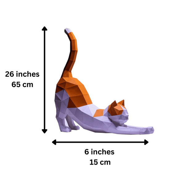 Papercraft World Stretching Cat 3D Paper Model