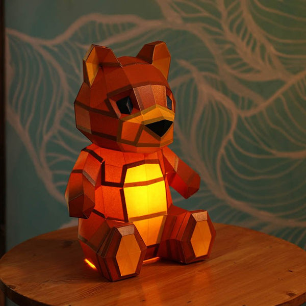 papercraft world Teddy Bear 3D Paper Model Lamp