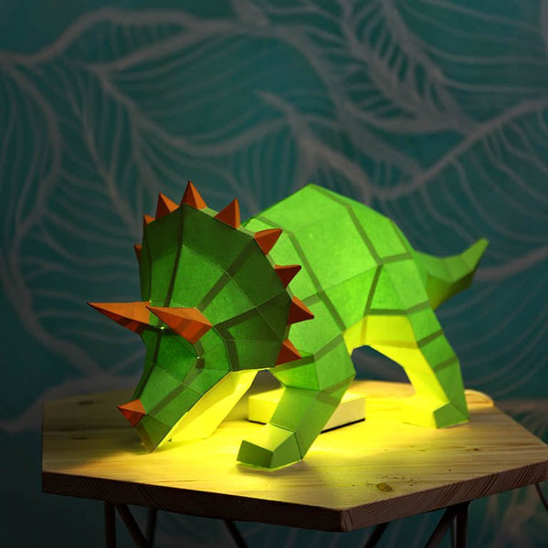 papercraft world Triceratops 3D Paper Model Lamp