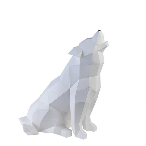 Papercraft World Wolf 3D Paper Model Lamp
