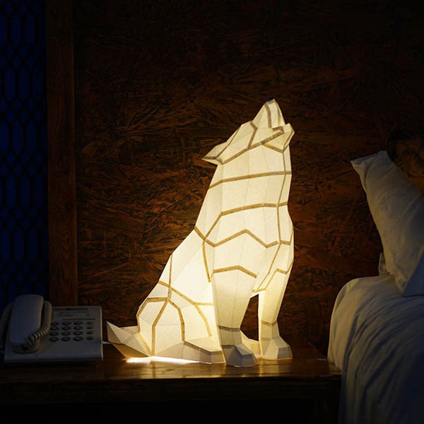 papercraft world Wolf 3D Paper Model Lamp