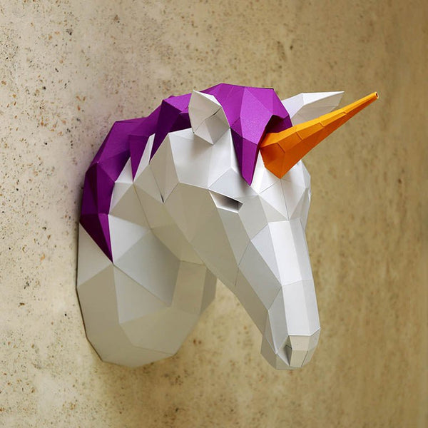 papercraft world Unicorn Head Wall Mount for Home Decor (DIY Papercraft)