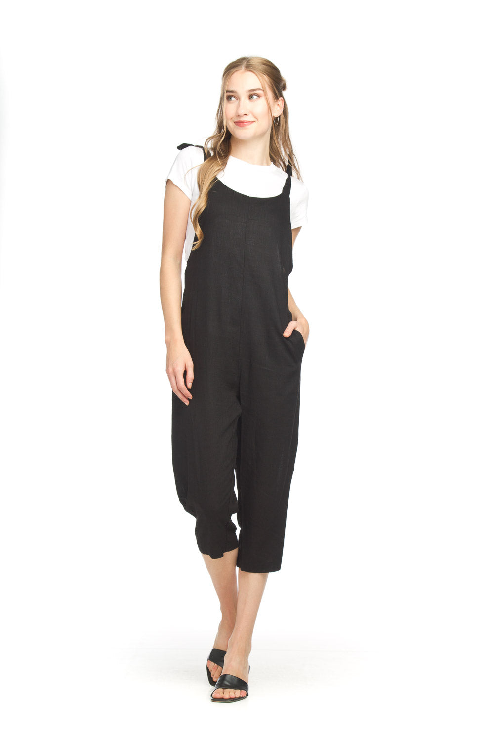 papillon Cotton Blend Jumpsuit With Adjustable Tie Straps
