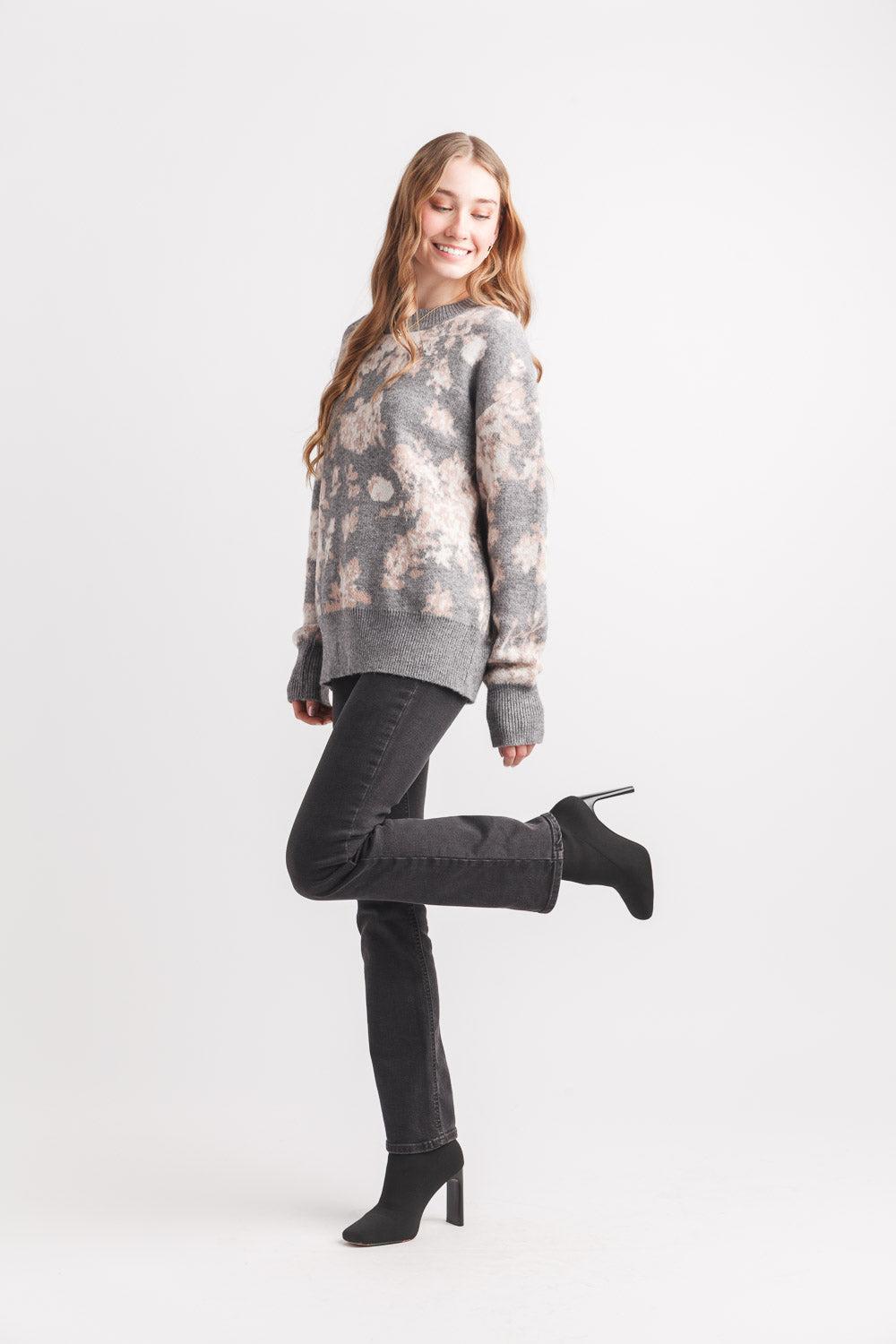 papillon Florisa Intarsia Ribbed Neck And Hem Sweater