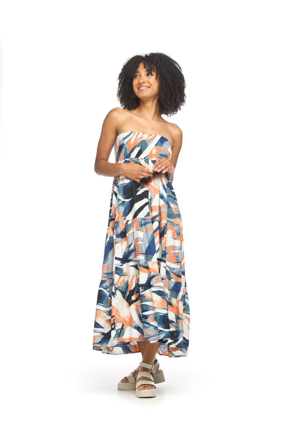 Papillon Abstract Convertible Tiered Maxi Skirt